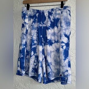 Champion Cloudy Blue and White Shorts